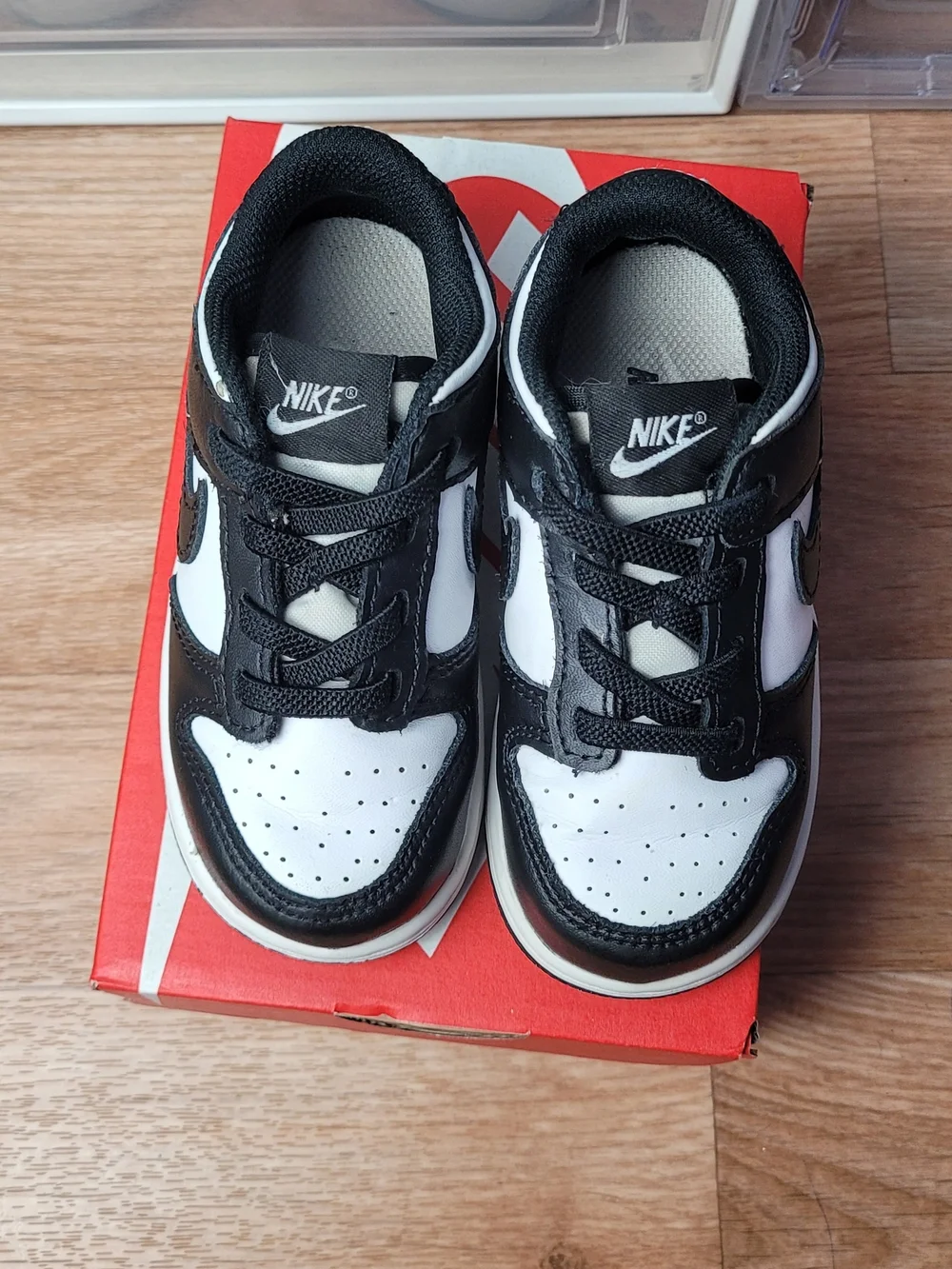 Nike Dunk Low Shoes Black White Panda Toddler Size 8C